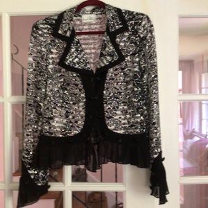 Joseph Ribboff sheer evening jacket/top